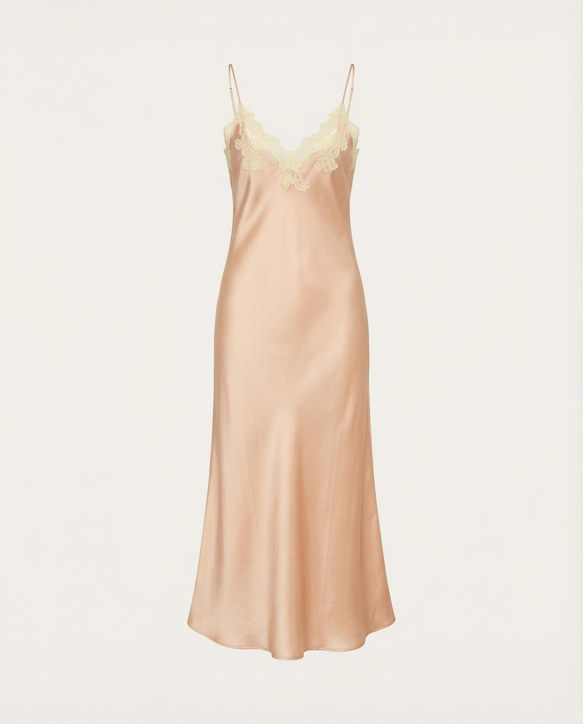 Marielle Silk Long Dress in Beige