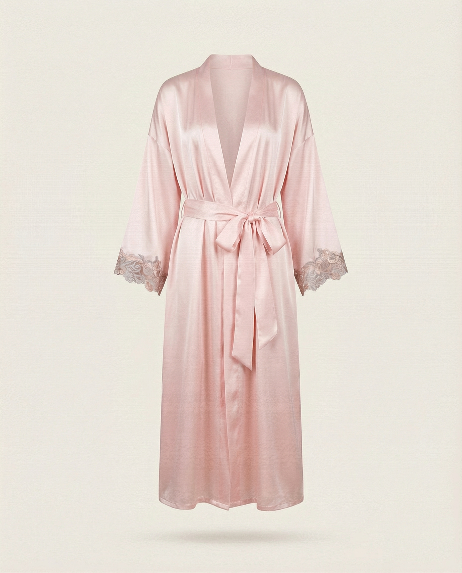 Margo Silk Long Robe in Rose